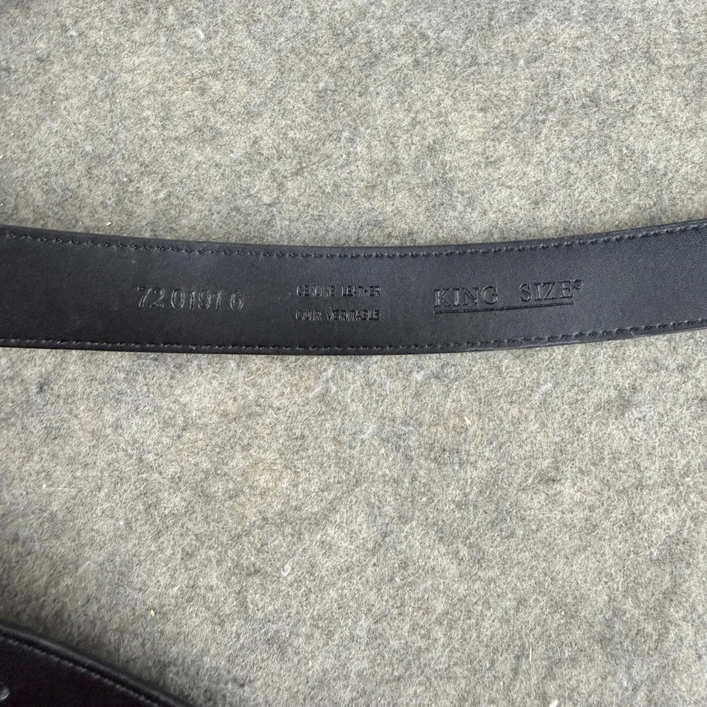 King Size Mens Black Genuine Leather Belt Double Prong Buckle 64/66 KS00557